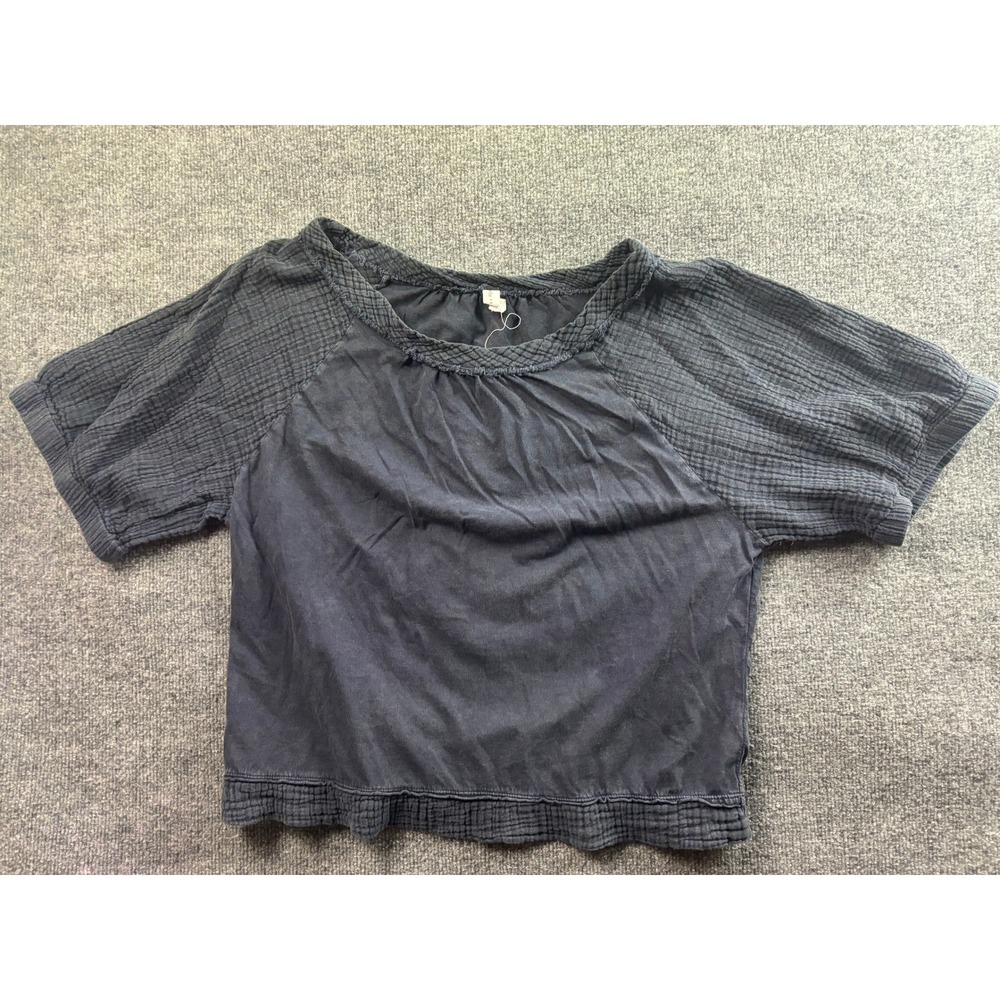 Daily Practice Anthropologie Top Womens L Gauze Raglan Sleeve Cropped Tee